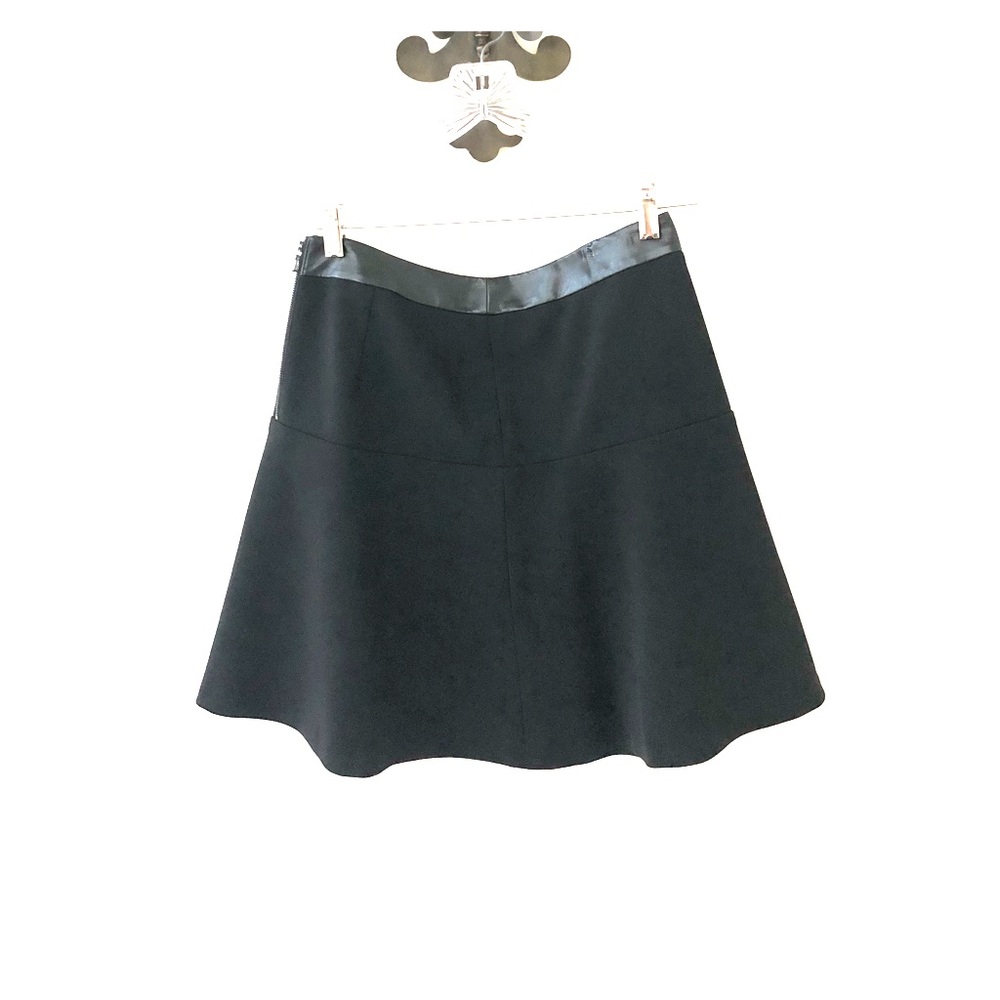 Ann Taylor Black Skirt with Leather Trim